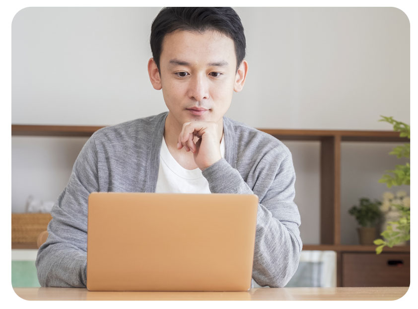 Man working on laptop